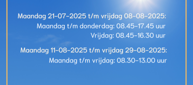 Openingstijden tijdens zomervakantie